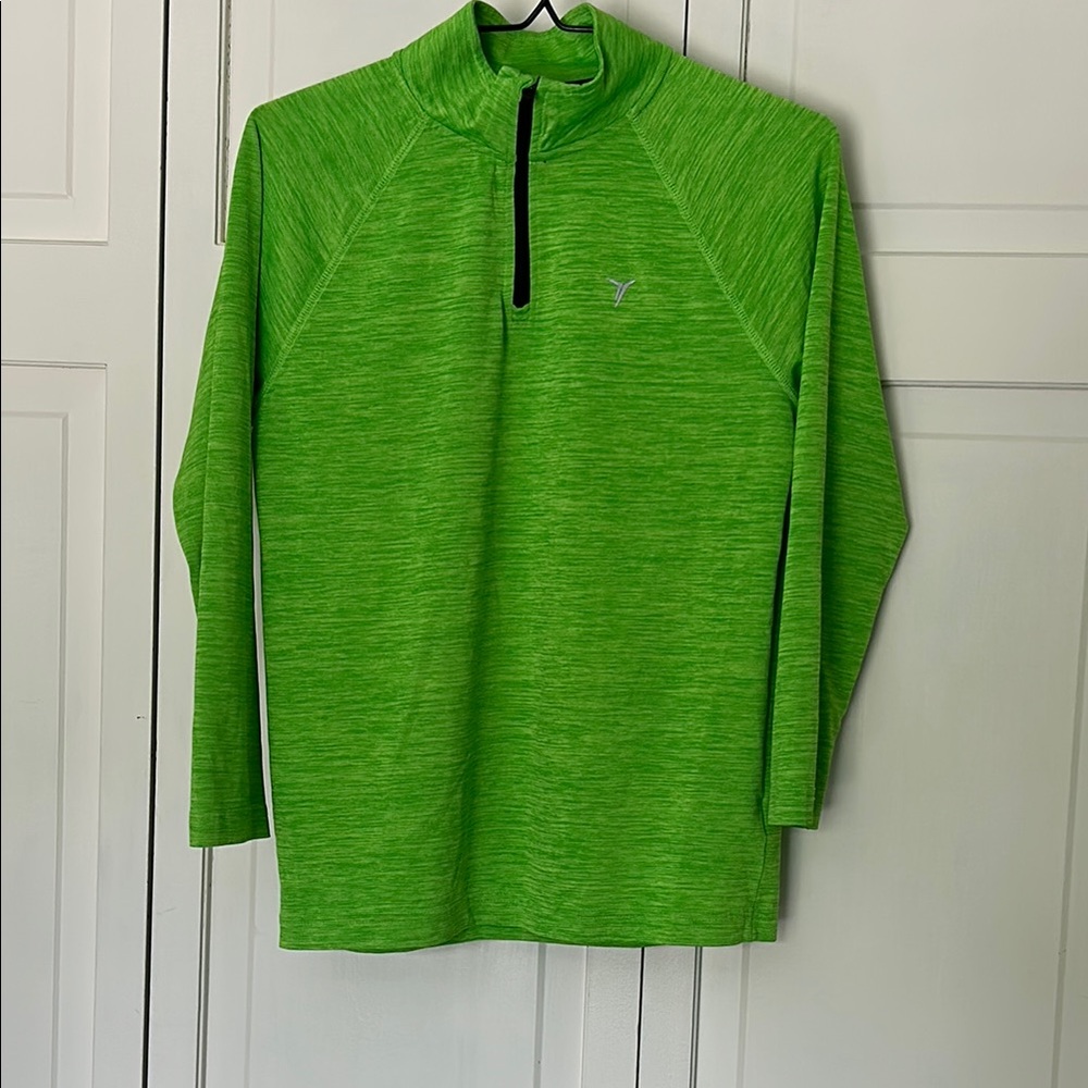 Old Navy Boys Large (10-12) Green Quarter Zip Jersey